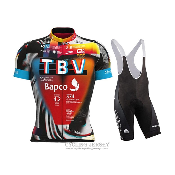 2021 Cycling Jersey Bahrain Victorious Black Orange Short Sleeve And Bib Short